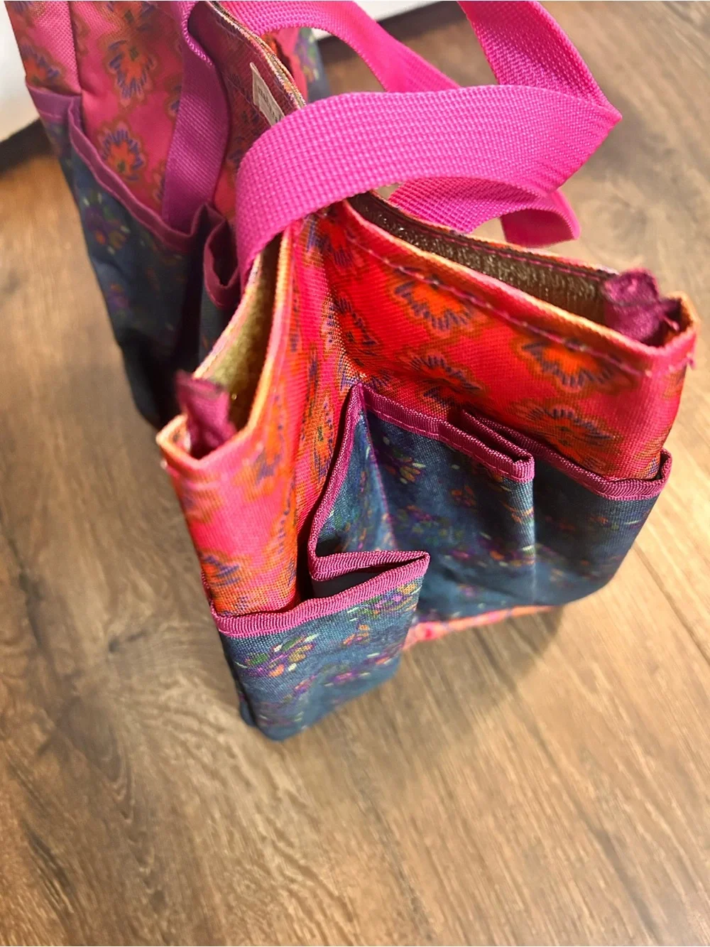 NATURAL LIFE Pink and Navy Floral Utility Tote Bag Garden Boho